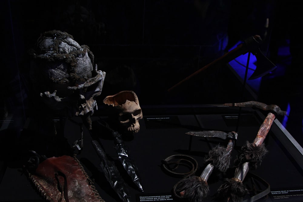 Lord of Bones' mask and equipment from beyond the wall. Photo: Jan F. Lindsø